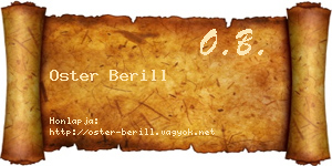 Oster Berill névjegykártya